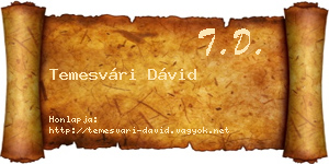 Temesvári Dávid névjegykártya